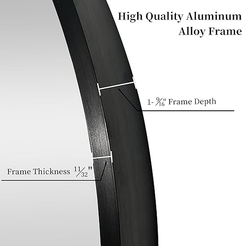 Miniatura 10 de Espejo de pared circular dorado de 30 pulgadas, espejo redondo con marco de metal dorado cepillado para tocador de baño, decoración de dormitorio,