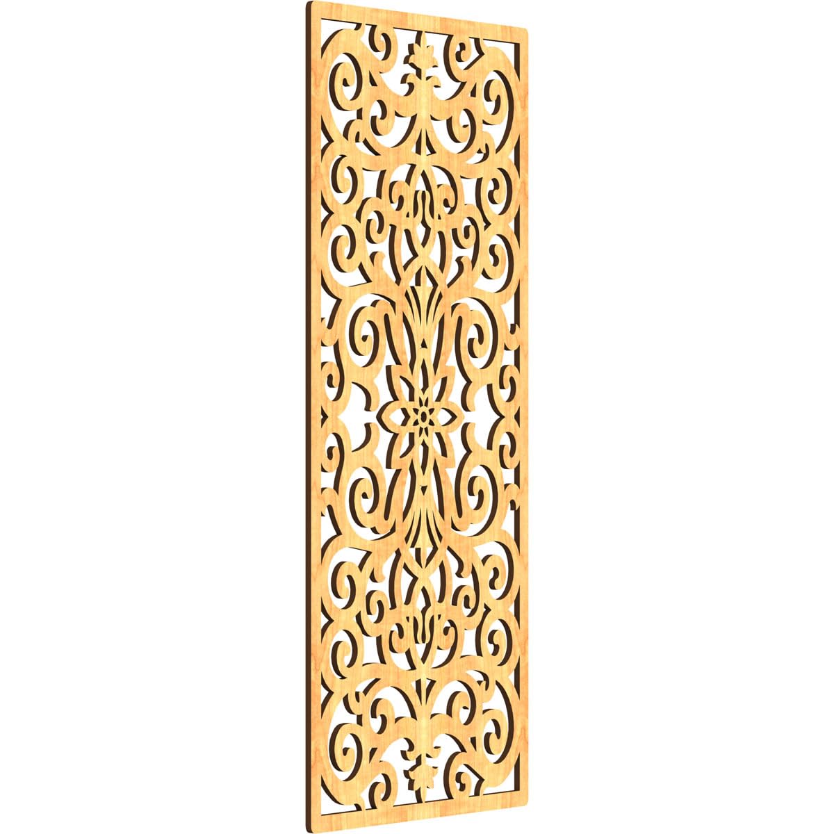 Buel Decorative Pierced Fretwork Wood Wall Panels, 15 3/8"W x 39 3/8"H x 1/4"T, Cherry