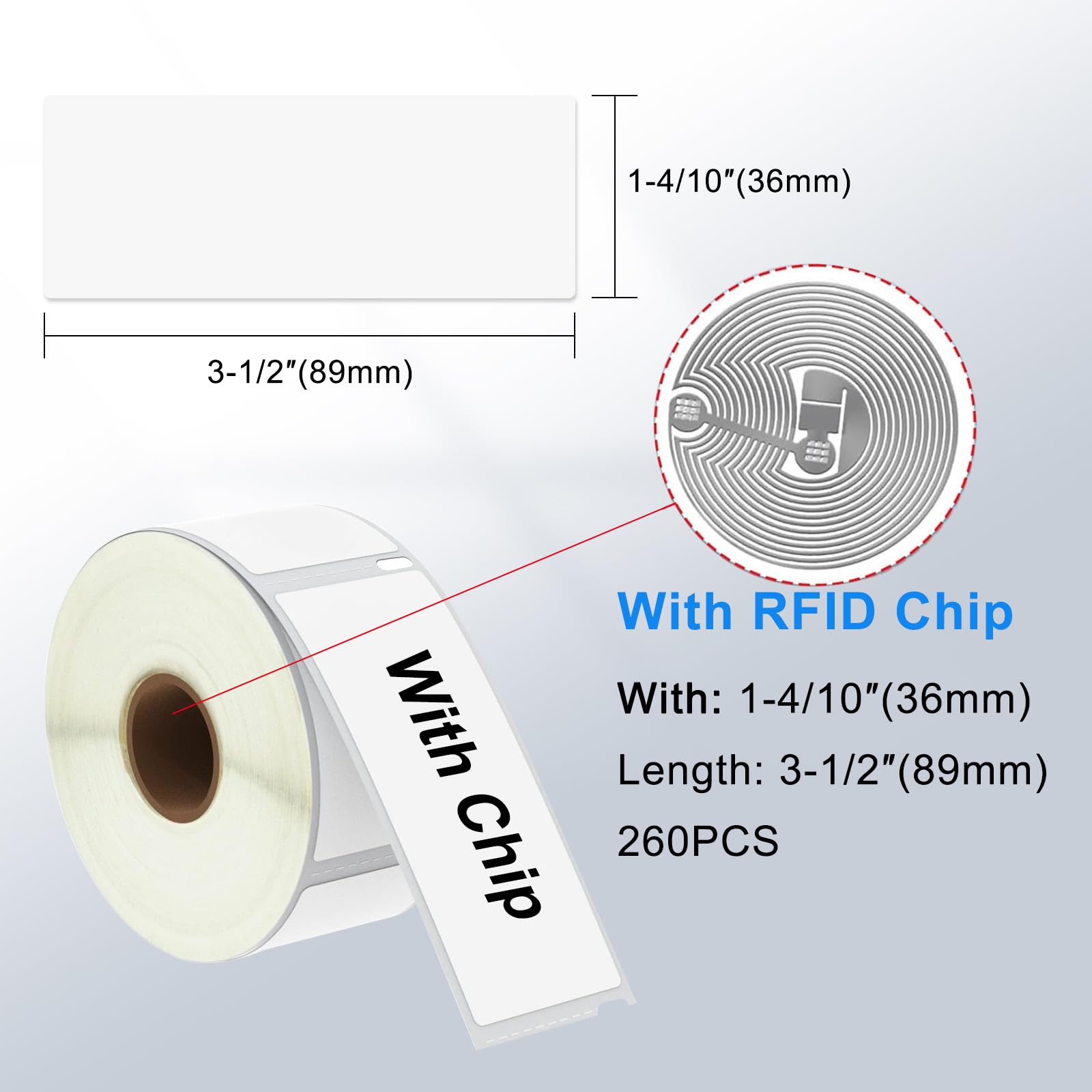 4 Rotoli da 99012 Etichette 36 mm x 89 mm per DYMO LW etichette di ritorno S072240 compatibile per DYMO Labelwriter 550 5XL Labelwriter 450 4XL