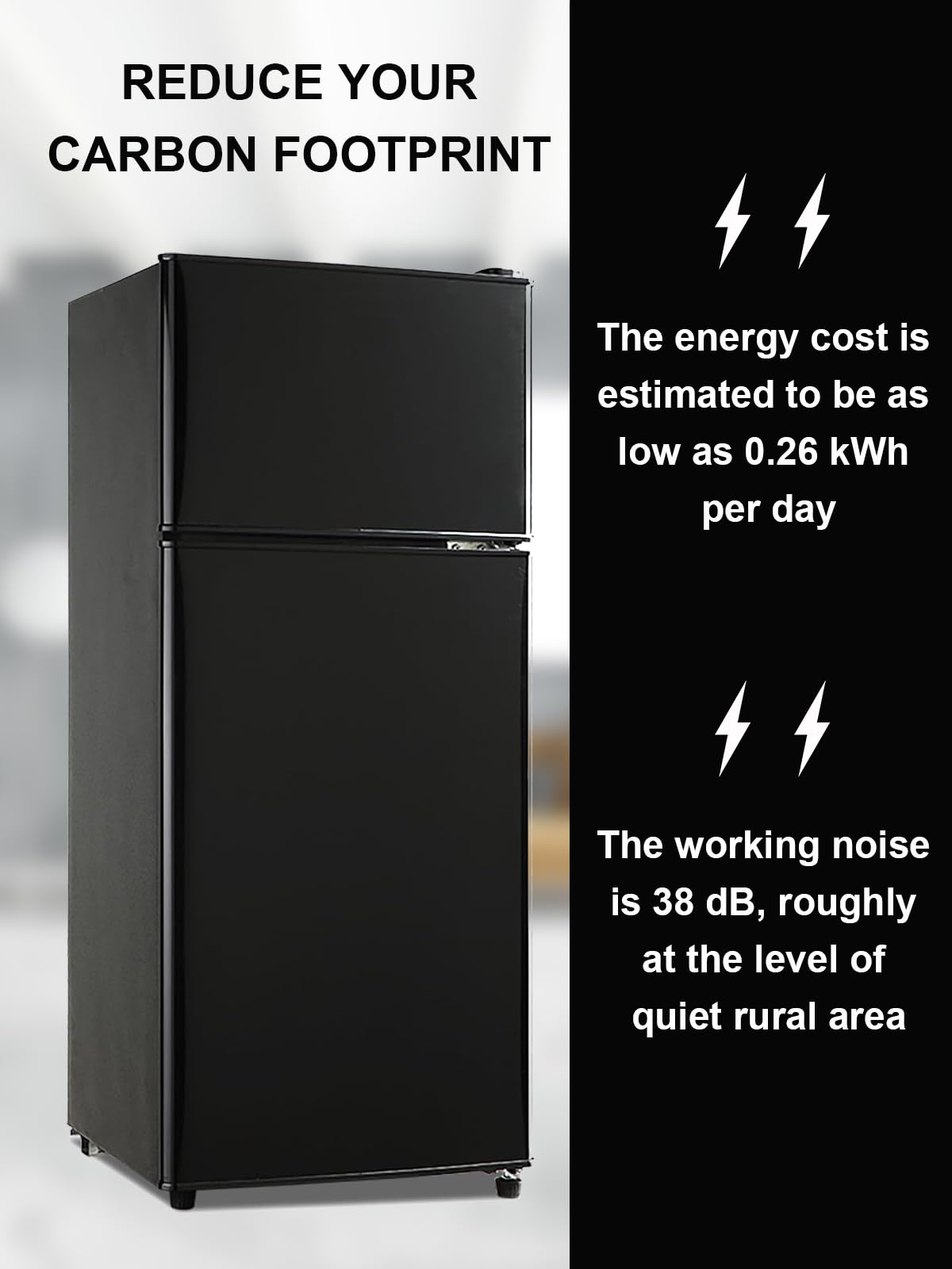 Krib Bling 3.5 Cu.Ft Refrigerator 2 Door 7 Level Adjustable Thermostat Control Top-Freezer Refrigerator Lock Fresh Energy Saving Blue on Fridge.com - View 6