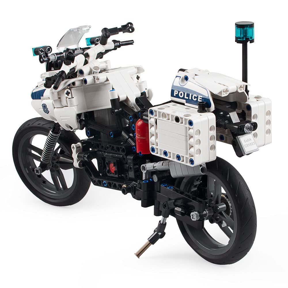 Amazon.co.jp: CaDA 動くブロックキット ラジコン 警察車両 白バイ