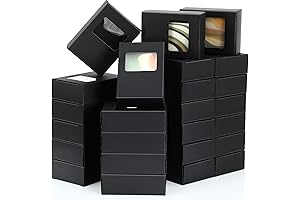 Black Soap Boxes - 60 Pcs Sleek Kraft Soap Boxes with Window
