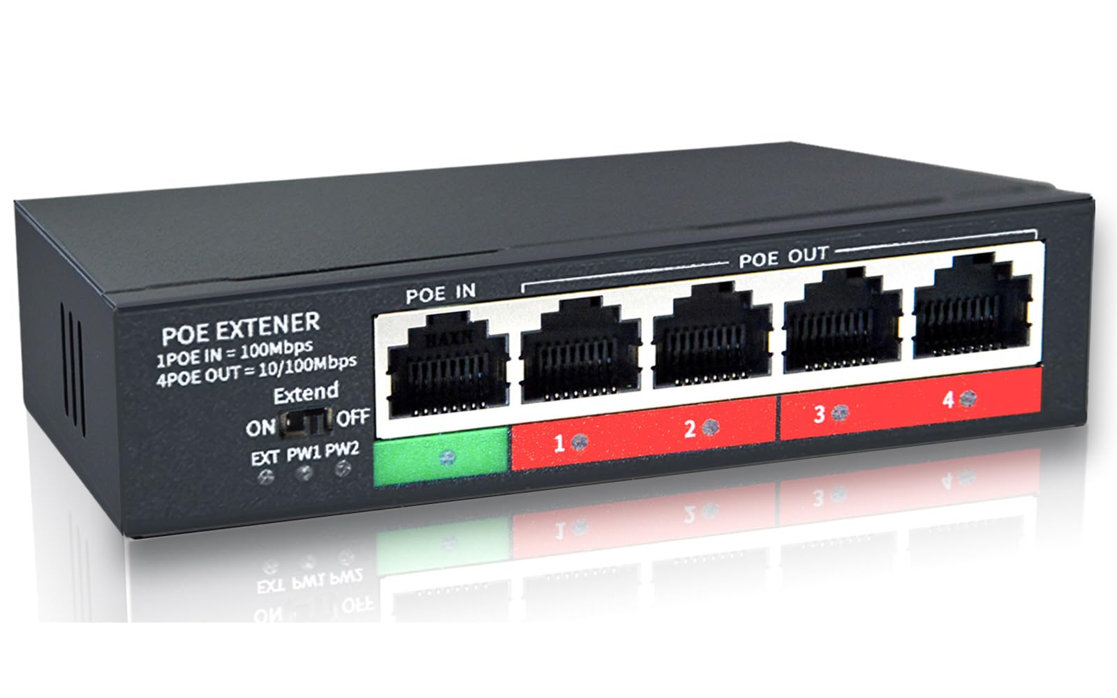 Amazon.co.jp: Poe エクステンダー 1 in 4 Out PoE+ リピーター