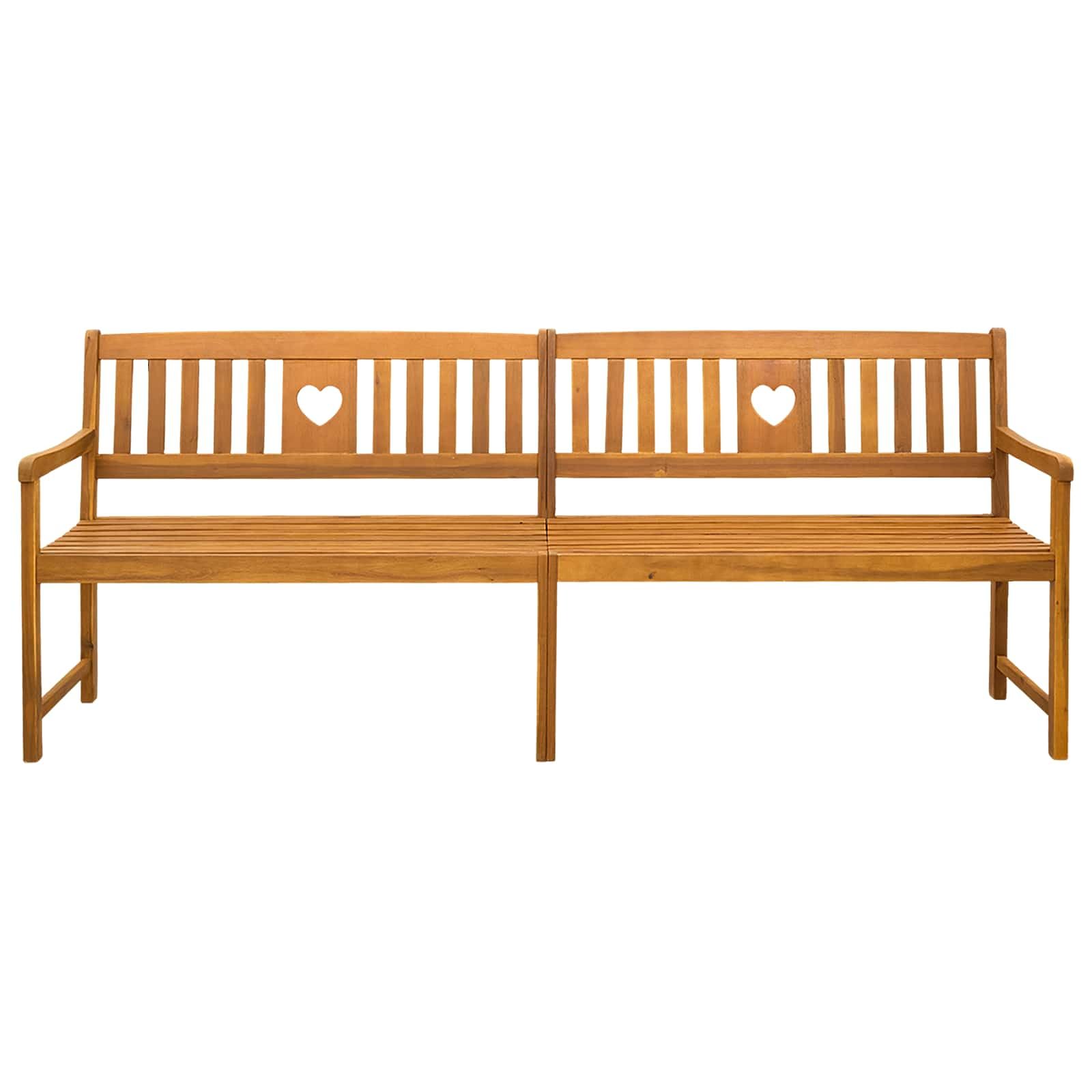 Ławka ogrodowa naturalna 220 x 55,5 x 90 cm lite drewno akacjowe
