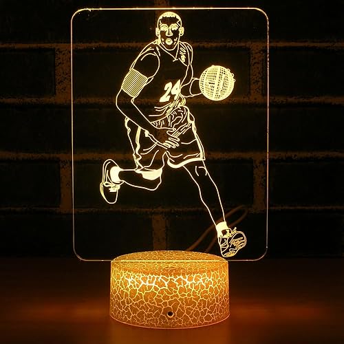 Miniatura 7 de Luz nocturna de baloncesto para niños, regalo para amantes del baloncesto con control remoto y táctil inteligente, 16 colores cambiantes, lámpara