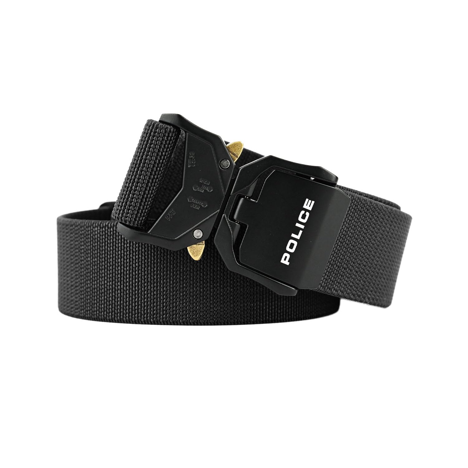 Police Unisex Black Men's And Women's Elastic Tactical Belt, Military With Metal Buckle, Quick Release, Shortenable With Gift Box