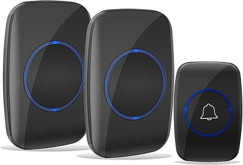 Miniatura 8 de Timbre inalámbrico, kit de timbre impermeable, rango de trabajo de 500 pies, volumen ajustable, 50 campanillas (1 a 1 blanco)