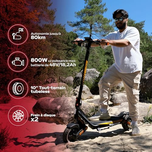 Trottinette électrique URBANGLIDE All Road 6 2x2 Pneus 10 Max 25 kmh Autonomie jusqu’à 80 km - vue 7