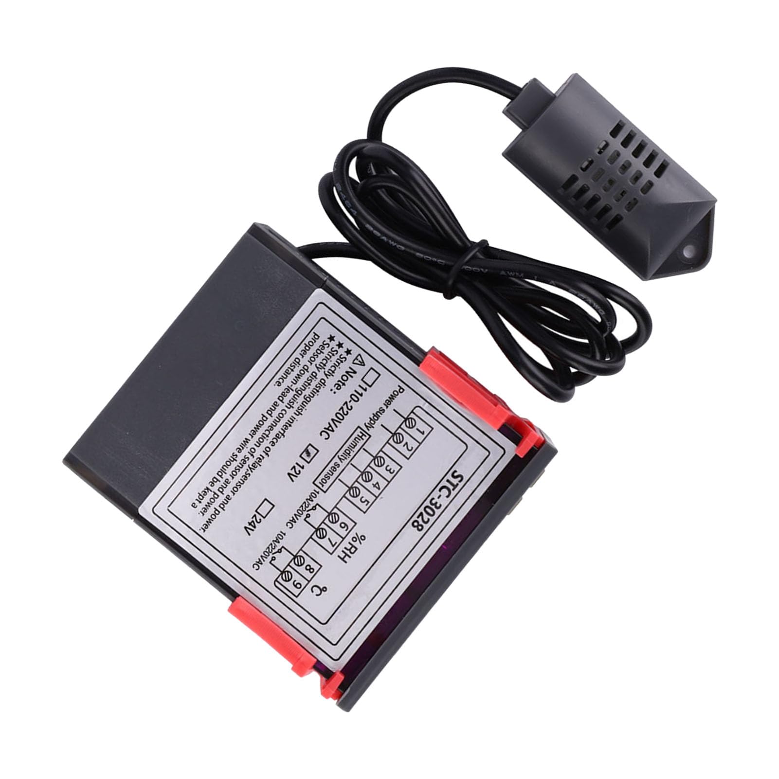 Yctze Termostato Digitale con Doppio Display, Controller di Temperatura, | Materiale ignifugo ABS, controllo tramite microcomputer, intervallo da -20°C a 80°C, adatto per l\'acquacoltura