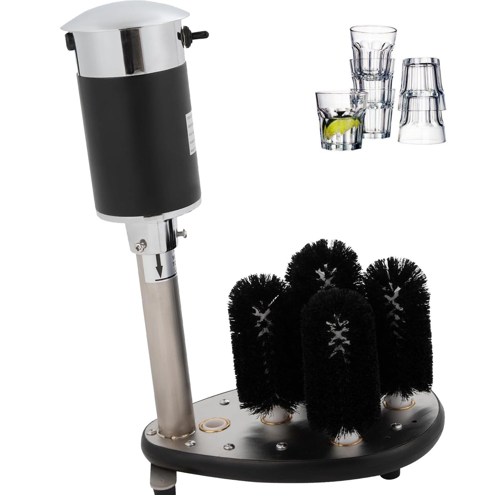 Lavadora de Vasos de Vidrio,Vidrio de Barra Vertical eléctrica,Enjuagadora de Limpieza para Vasos, Tazas, Copas de Vino (220V)