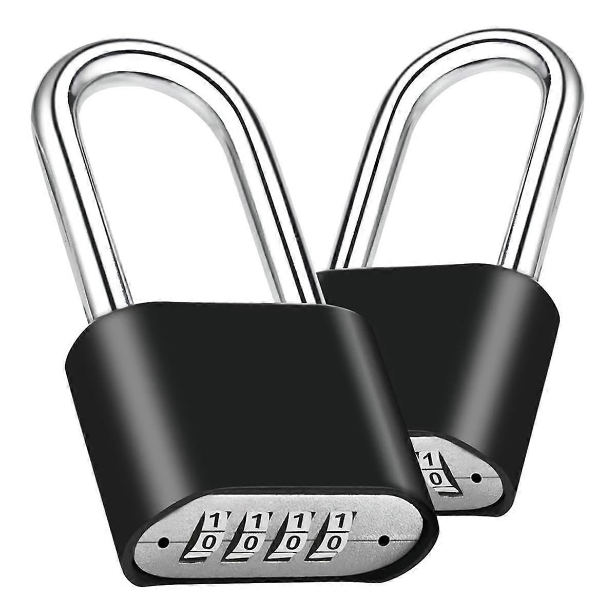 2pcs Combination Lock, 4-Digit Heavy Duty Combo Lock, Combination Padlock Outdoor Waterproof Gate Locks for Fence