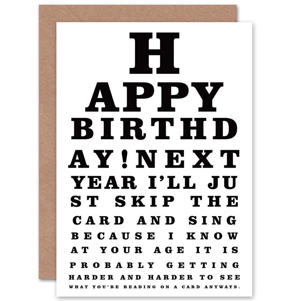 Wee Blue Coo Blue Wee Coo Birthday Happy Gran Granny Eye Test Old Age Joke Gift Sealed Greeting Card Plus Envelope Blank Inside