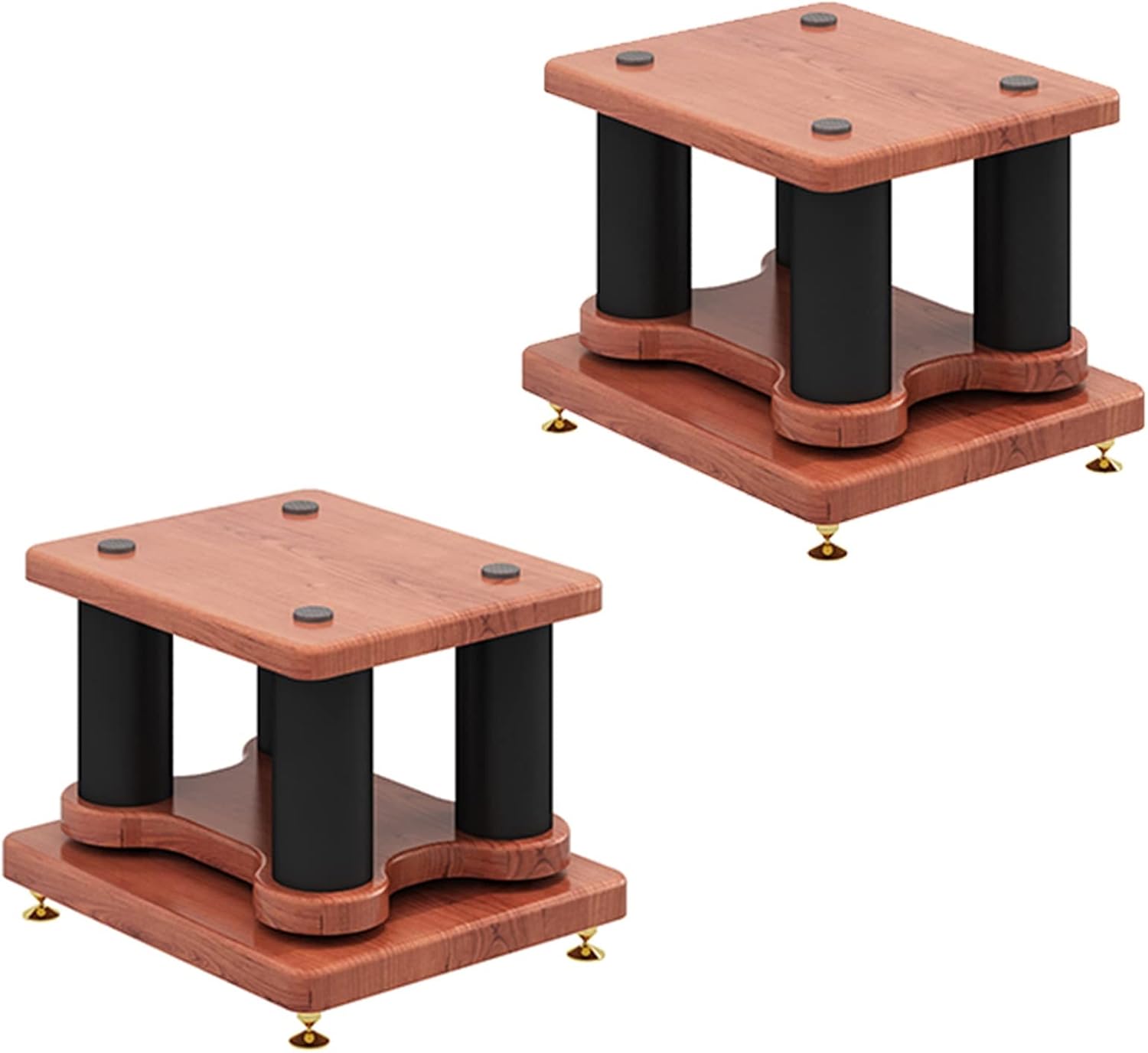 Speaker Stand Brown Universal Speaker Stand Pair with Black Metal