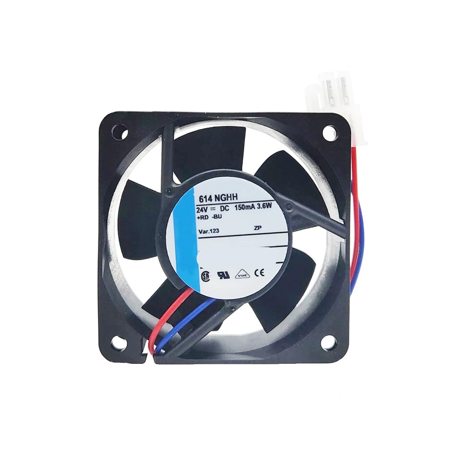 YLPWKMVZ Cooling fan 614NGHH Axial Fan 24VDC 3.6W 150mA 60 * 60 * 25MM 2wire Cabinet Cooling Fan
