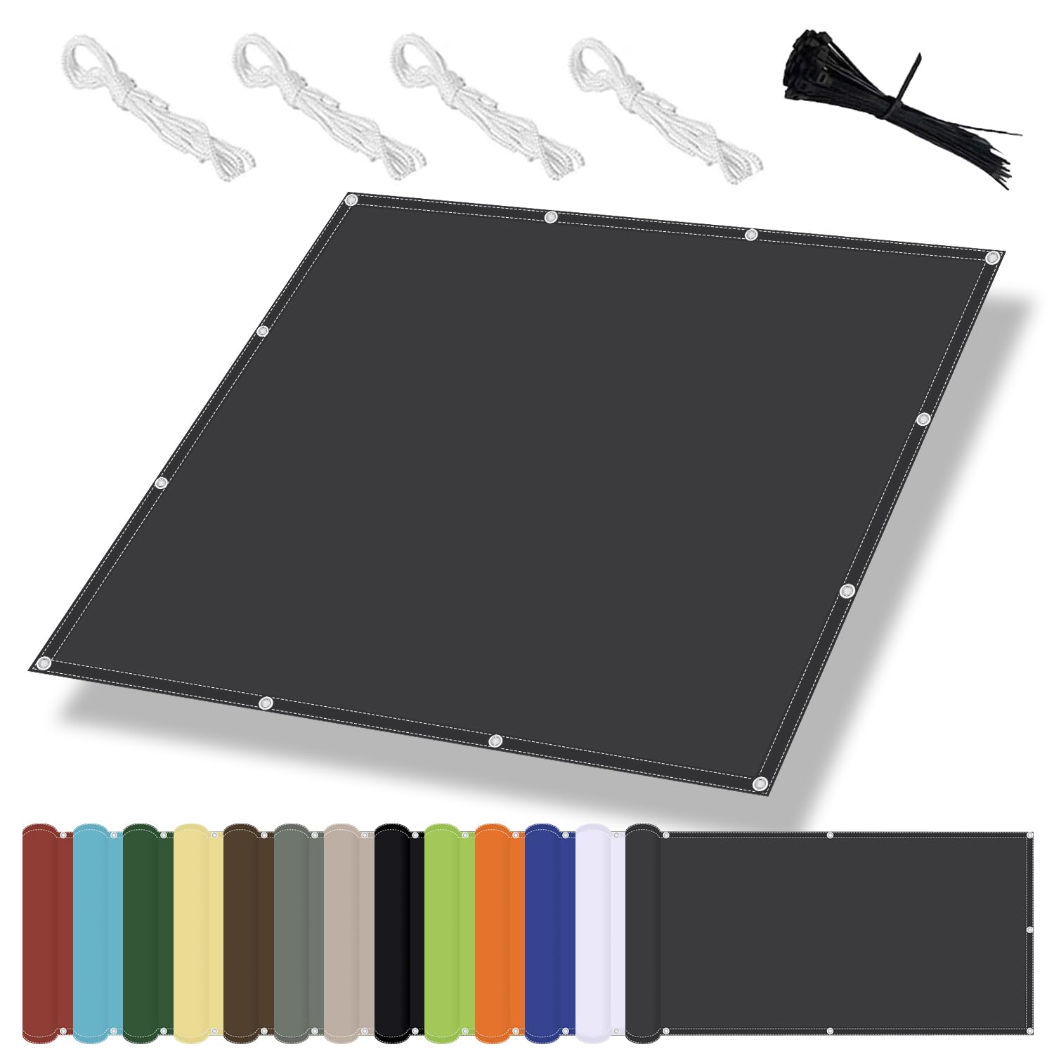 Toldo vela de sombra impermeable contra rayos UV y lluvia para proteger mobiliario de exterior 1