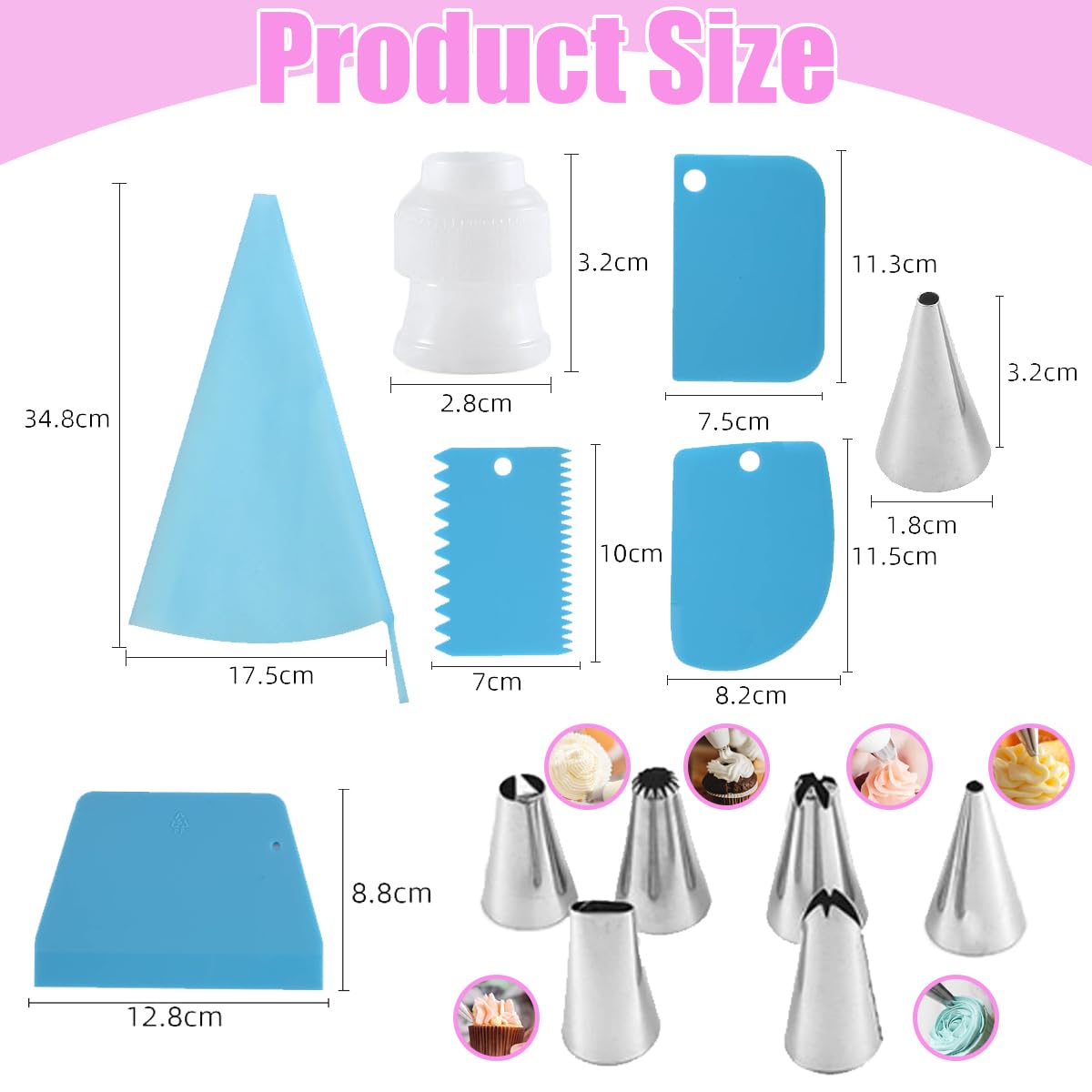 Kit Patisserie AZOMKER , Plateau Tournant Patisserie, Poche A Douille Patisserie, Ustensiles à Pâtisserie, Professionnel, Accessoire Patisserie (290 Pièces Poche à Douille