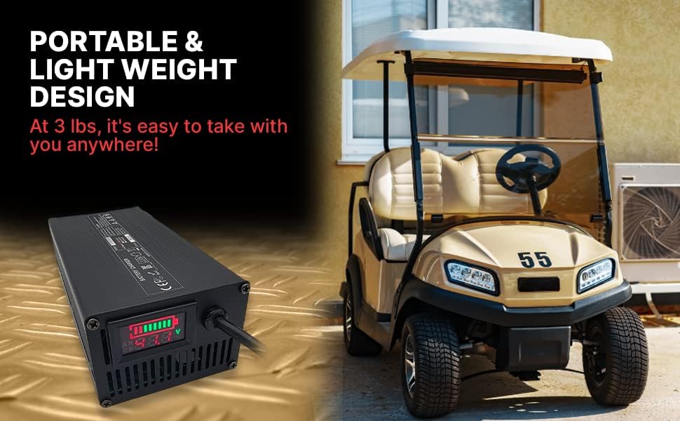 36V EZGO Marathon Golf Cart Battery Charger with SB50 Connector and Digital Display - Image 4