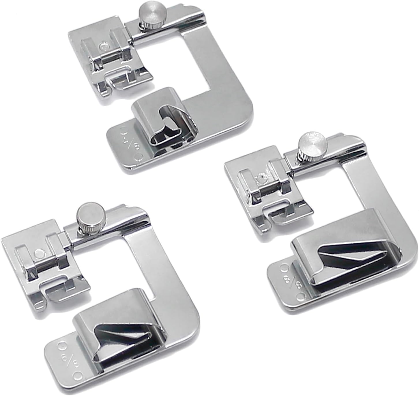 YEQIN 3 Sizes Wide Rolled Hem Pressure Foot Sewing Machine Presser Foot Hemmer Foot Set 1/2 Inch, 3/4 Inch, 1 Inch Compatible with for Brother Singer and Other Low Shank Sewing Machine - Image 5