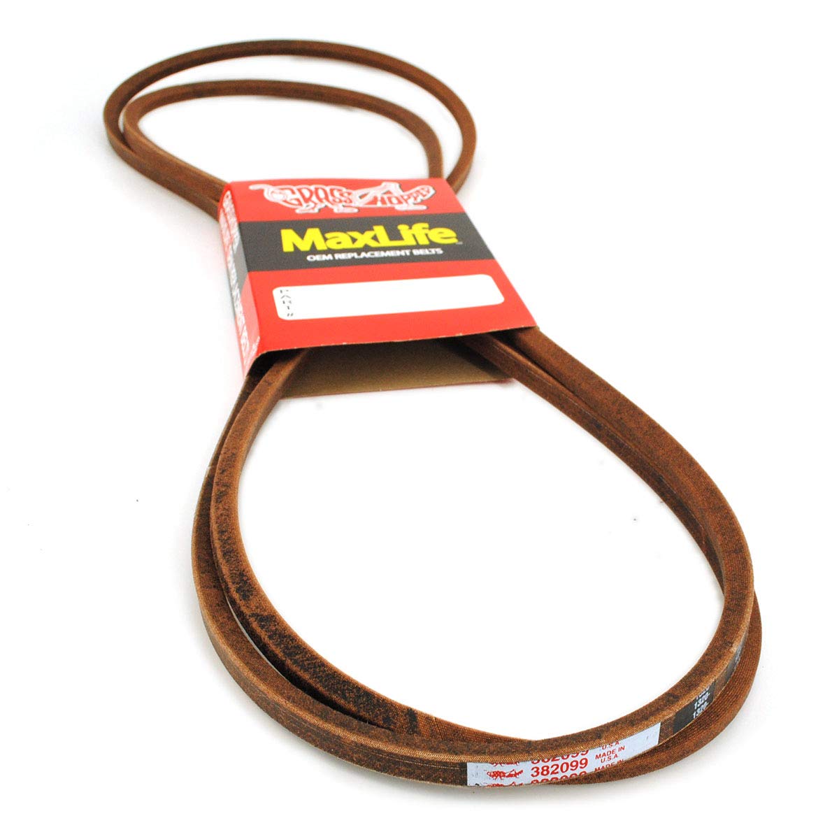 Grasshopper Lawn Mower MaxLife Belt, Designed to Specific Material, Dimensions, Shape, Construction and Pliability Standards That Ensure Superior Performance and Long Life, OEM Replacement Part 382099