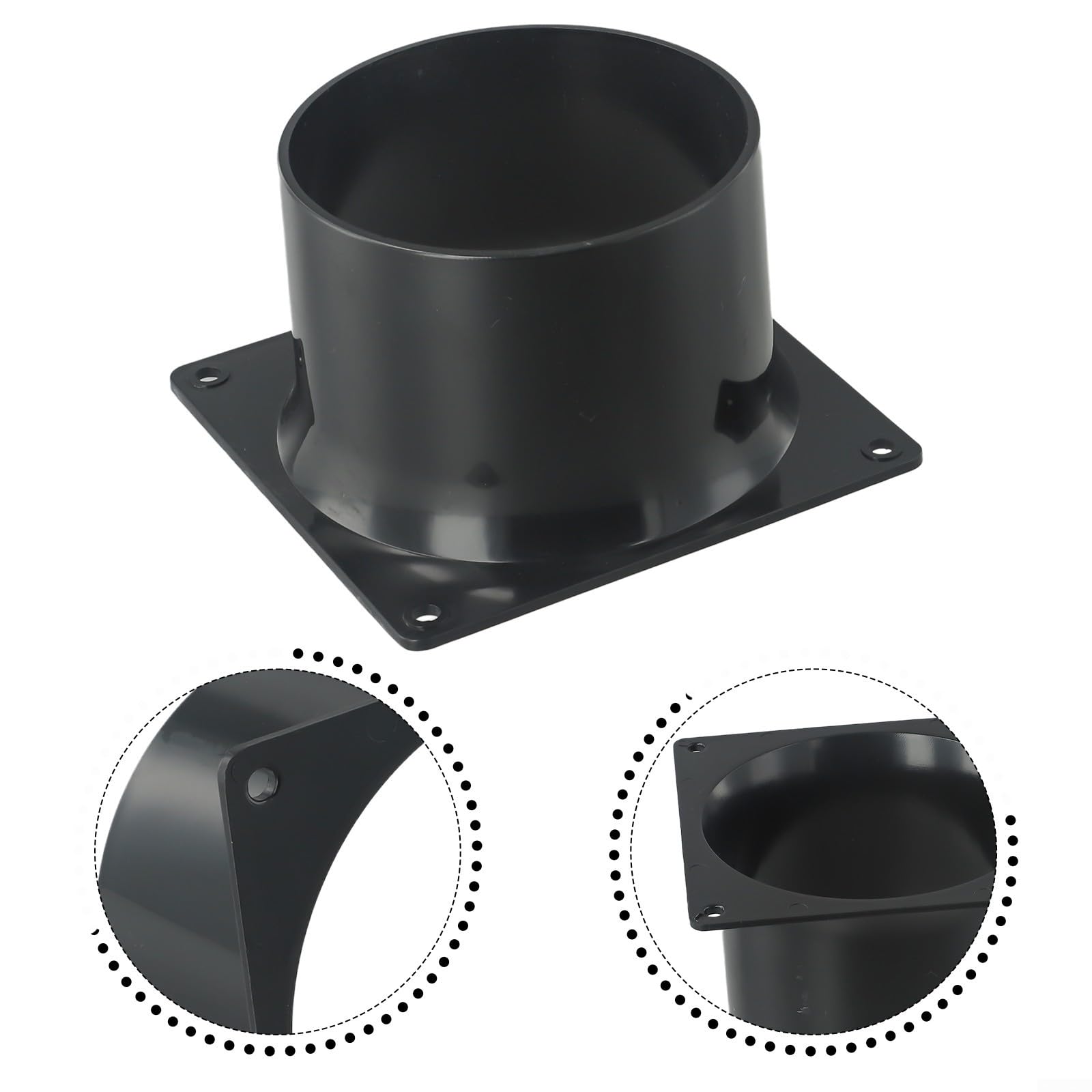 Connettore a flangia da parete in plastica da 75-120 mm, per tubo di ventilazione, connessione per condotti d'aria, flangia del connettore per condotto dell'aria (120 mm)