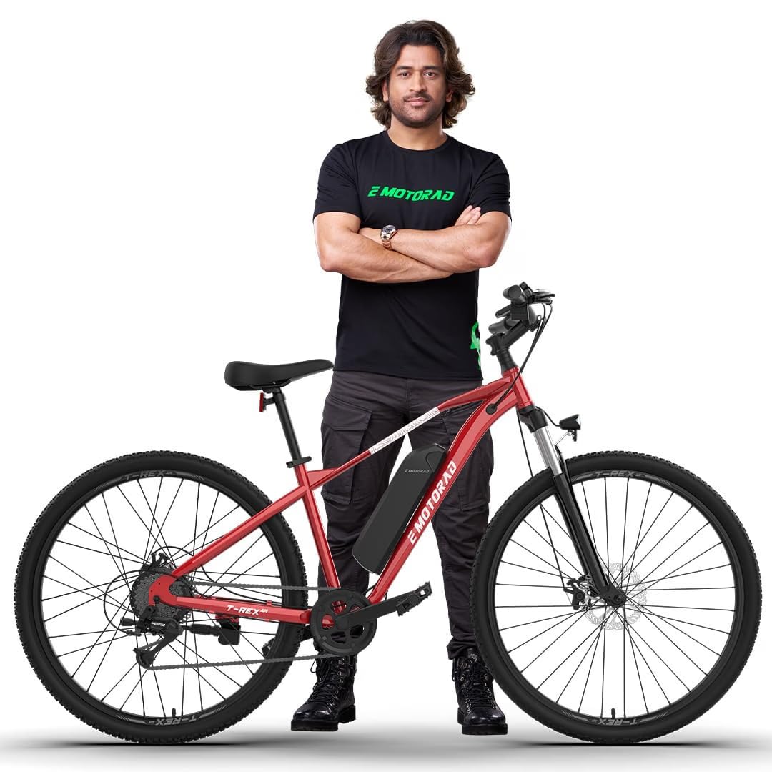 EMotorad T-REX AIR Electric Cycle | 50km Range | 7-Speed Multi Gears | Unisex E-Bike