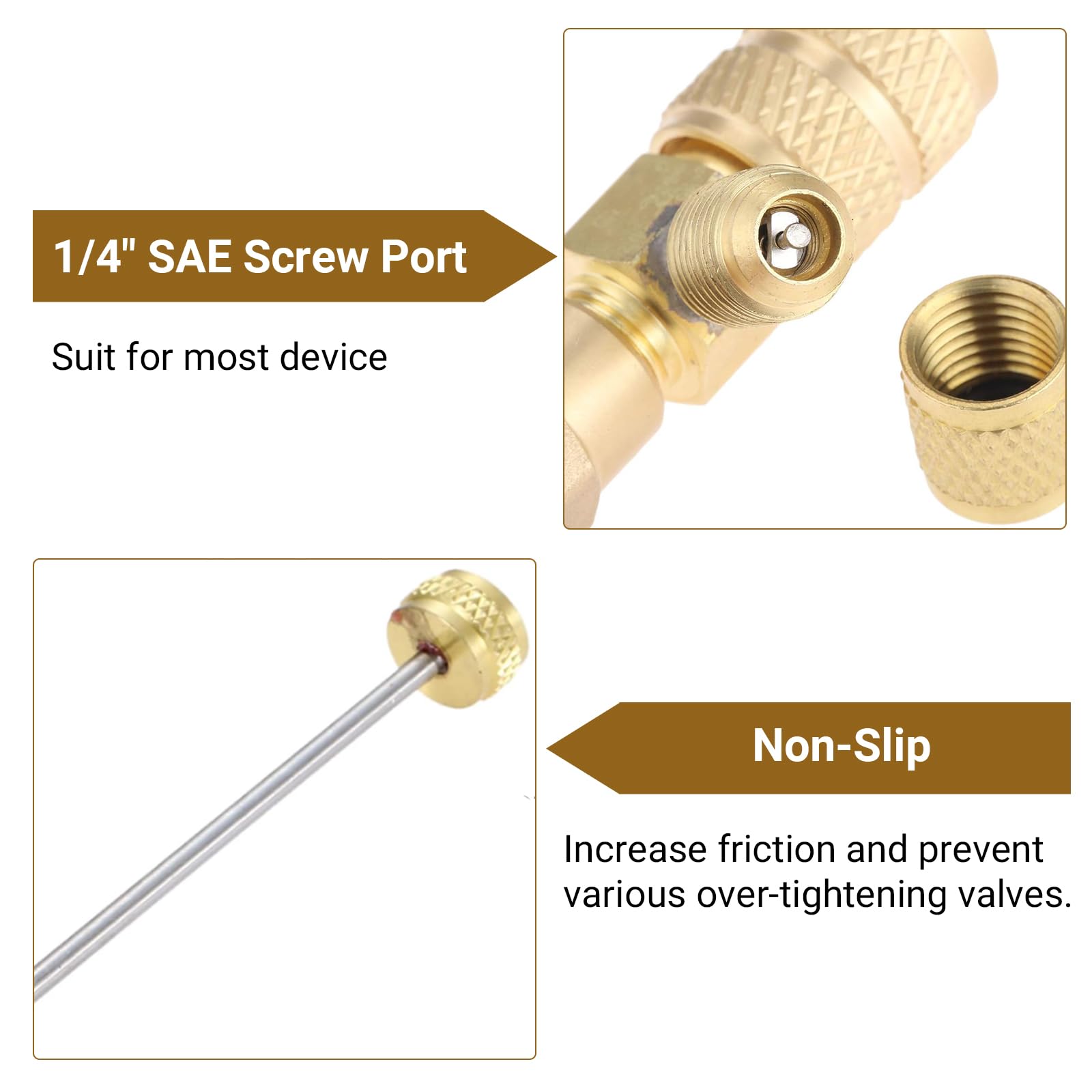 GAESHOW Valvola di Sicurezza Aria Condizionata, Valvola di Sicurezza Refrigerante, Porte di Servizio 1/4 Pollici 5/16 Pollici per Smontaggio HVAC/AC, per Riparazione di Aria condizionata