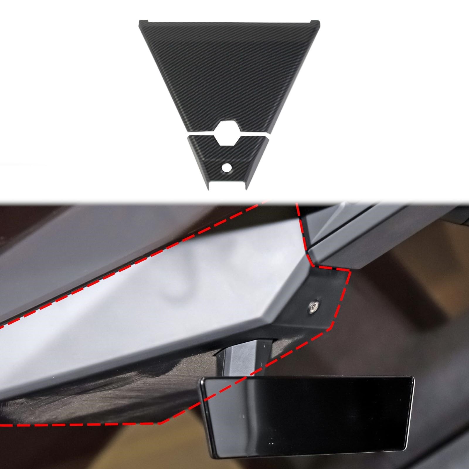 Fewshaw Carbon Fiber Style Front Roof Camera Cover Trim Accessories for Tesla Cybertruck (Matte Surface)