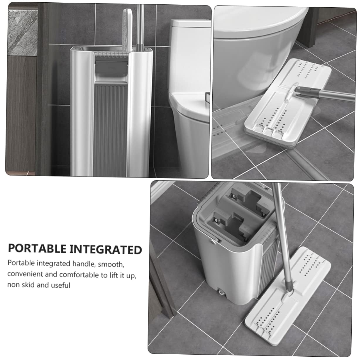 1juego Mopa De Limpieza Cubo y Paños Reemplazables Mopas De Microfibra para Hogar Trapeador y Práctico para Suelos De Azulejos y Concreto