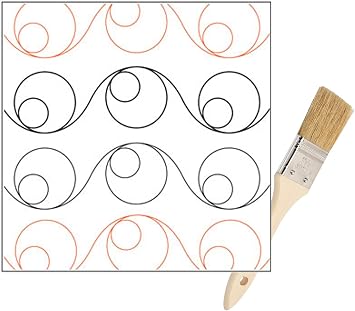 Quilting Pantographs Pattern Paper Roll - for Longarm Quilting Machines - Easy Circles Design Quilt Pantograph - Set Includes Long Arm Quilters Sewing Machine Rails and Tracks Cleaning Brush