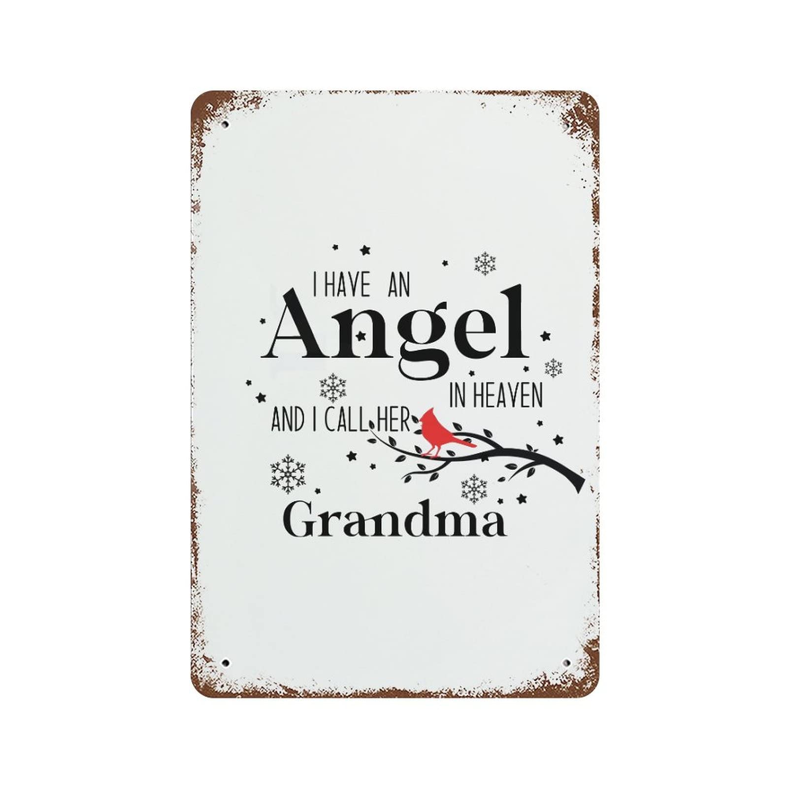 I Have An Angel in Heaven Grandma panneau mural rétro, le cadeau de souvenir familial idéal