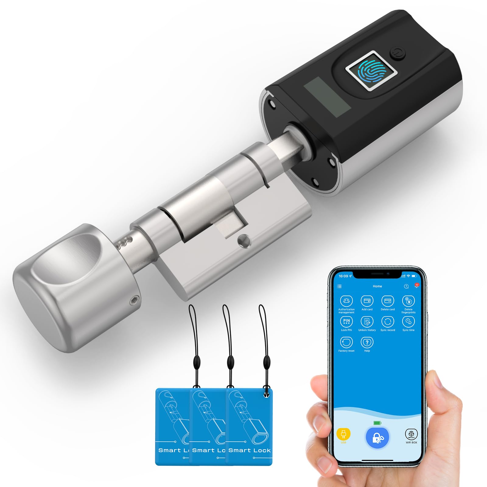 Serratura Smart WELOCK Touch41 - Sblocco Con Impronta, APP, Bluetooth E Carta RFID Per Porte Blindate - Foto 2