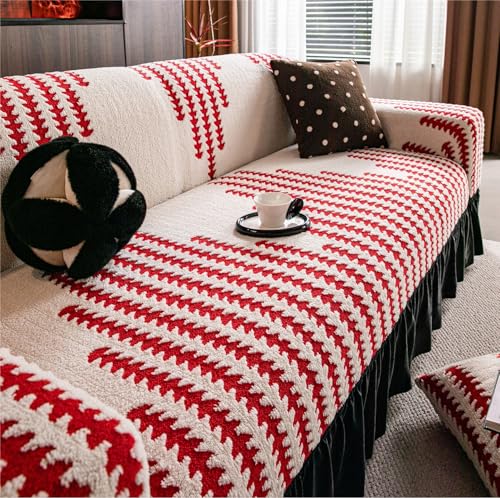 伸縮ソファカバー 3人掛け スカート付き、ペット対策 防傷・滑り止めカバー、L字ソファ対応 伸縮性 洗濯機可 家具保護カバー(G,1-Seater-(90-140cm))