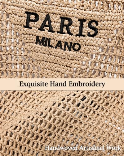 Bolso de playa tejido para mujer, gran tote de verano miniatura 5