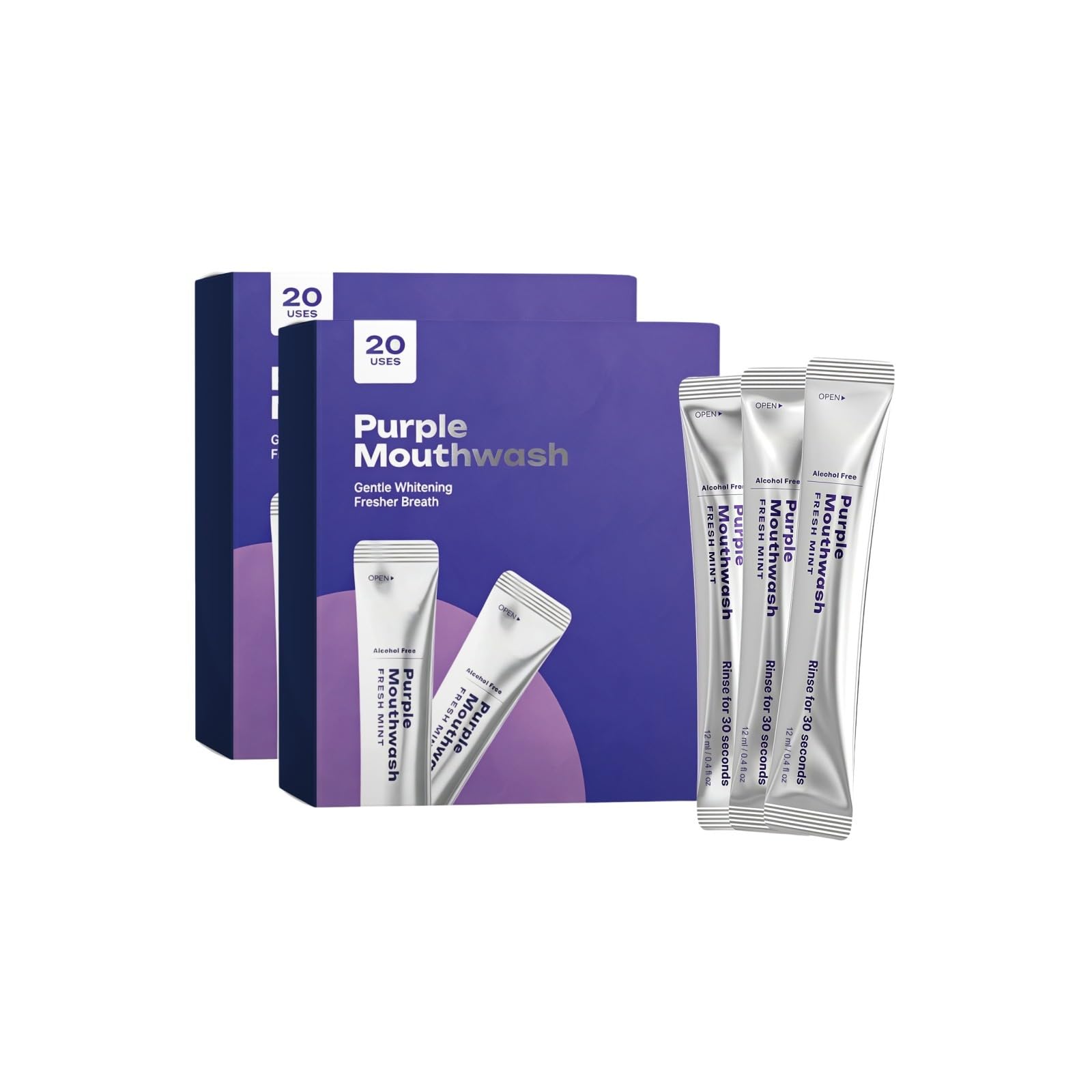 Alcohol-Free Travel Size Mouthwash Beutel, natürlich, tragbar, einmalige Verwendung, oral