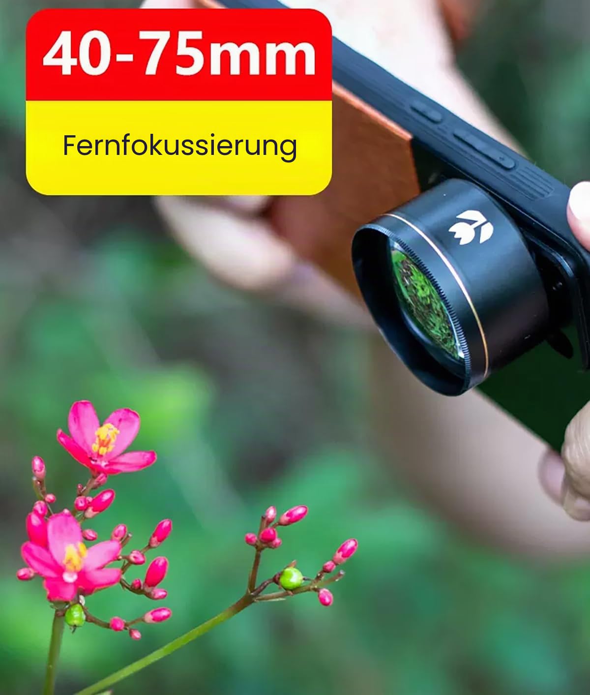 Kase Smartphone Master Makro-Objektiv mit Handy-Clip für iPhone 16, 15, 14, 13, 12, 11, 8, 7, XR X, XS, 6/Samsung/Android, 17 mm Gewindehalterung, Handy-Makro-Objektiv-Aufsatz, Metallgehäuse