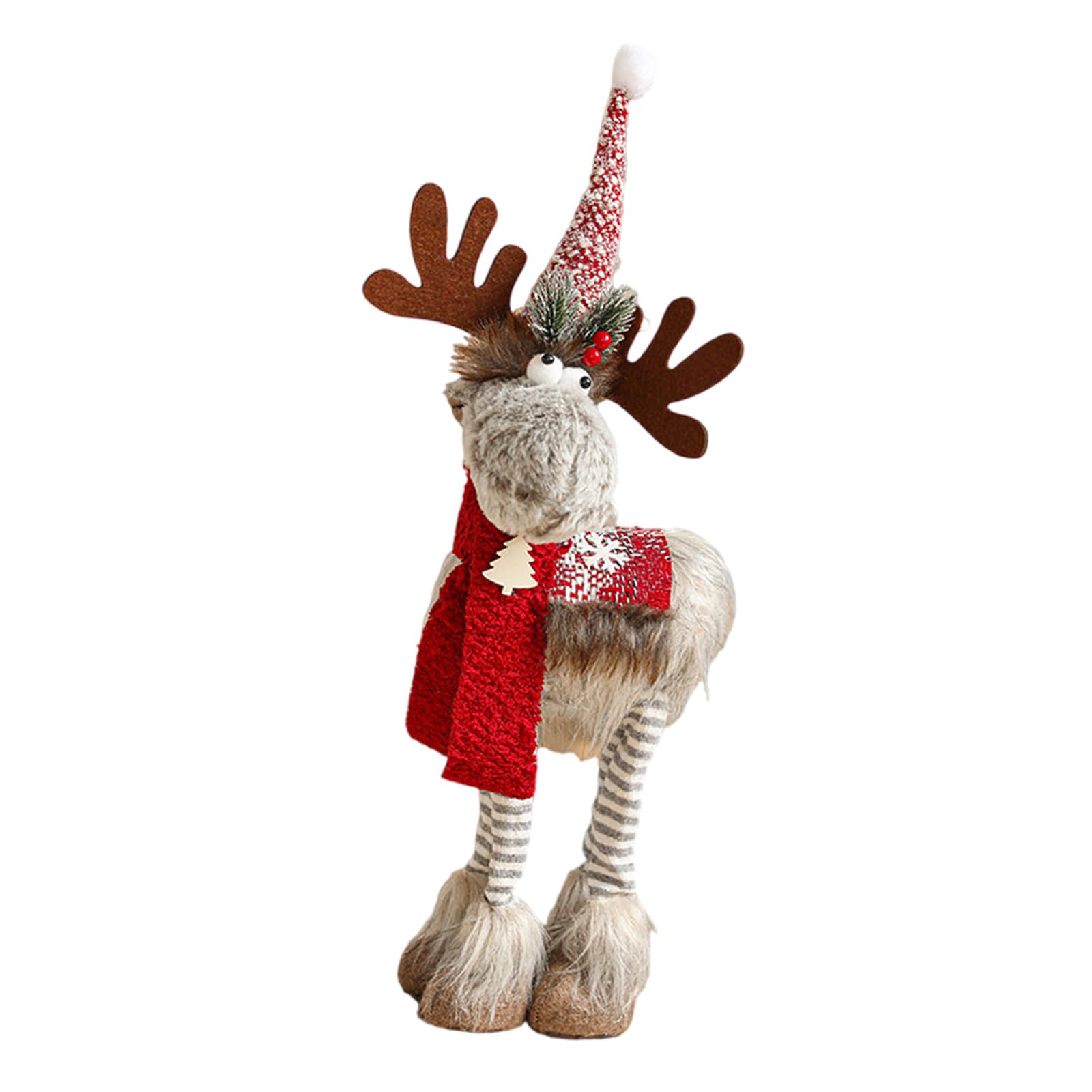 Lerpwige Elegant Reindeer Christmas Decoration Handmade Figure Sculpture Christmas Decoration For Window And Desktops Tabletop Display