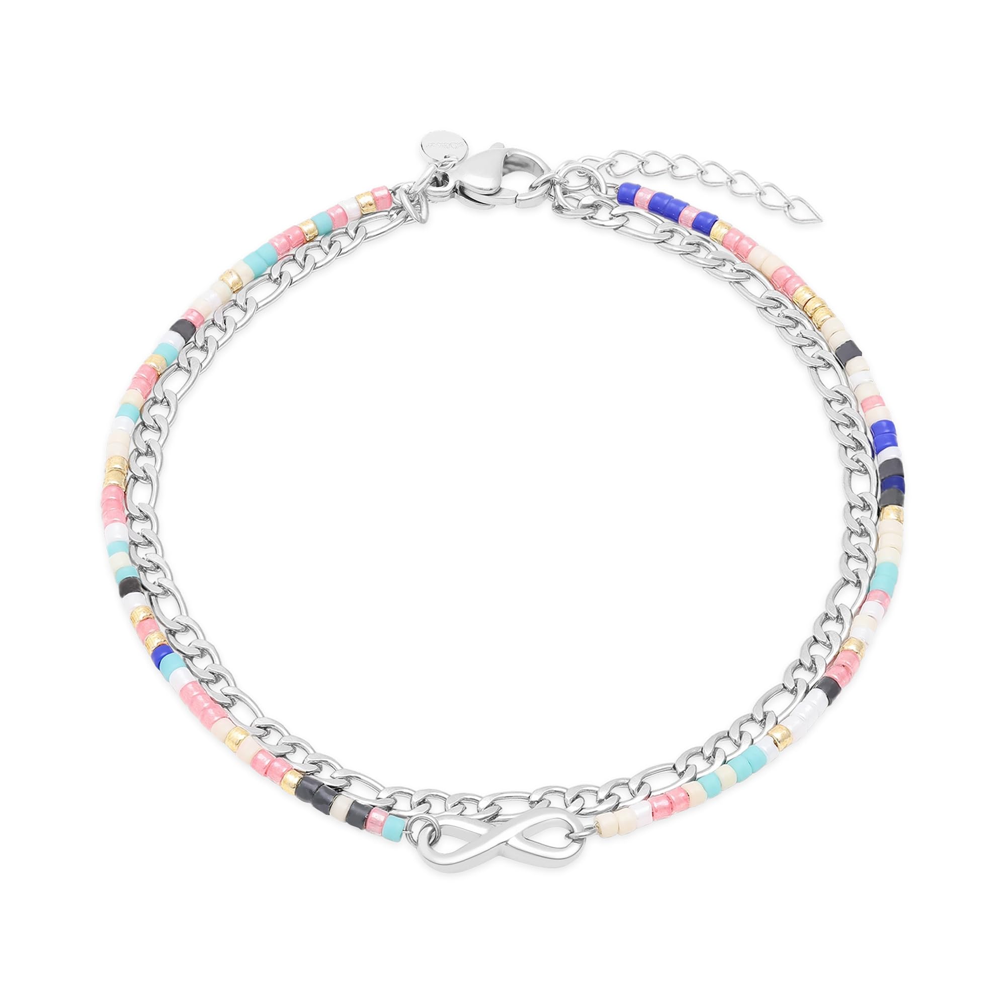 s.Oliver Damen Schmuck – Fußketten aus Edelstahl mit eleganten Beads in verschiedenen Farben – Stilvoll & Modern – Perfekte Geschenkidee