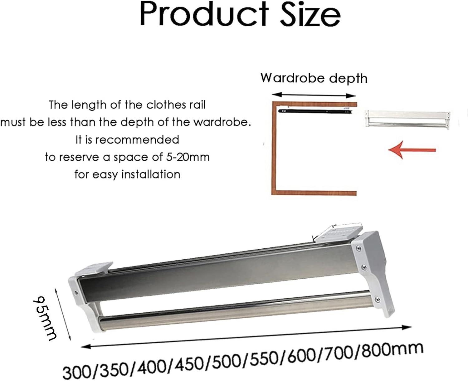 ズボンラック、調整可能な衣料品保管ロッド、ネクタイレール、引き込み式ストレージオーガナイザーロード25kgの衣服スカーフティショール