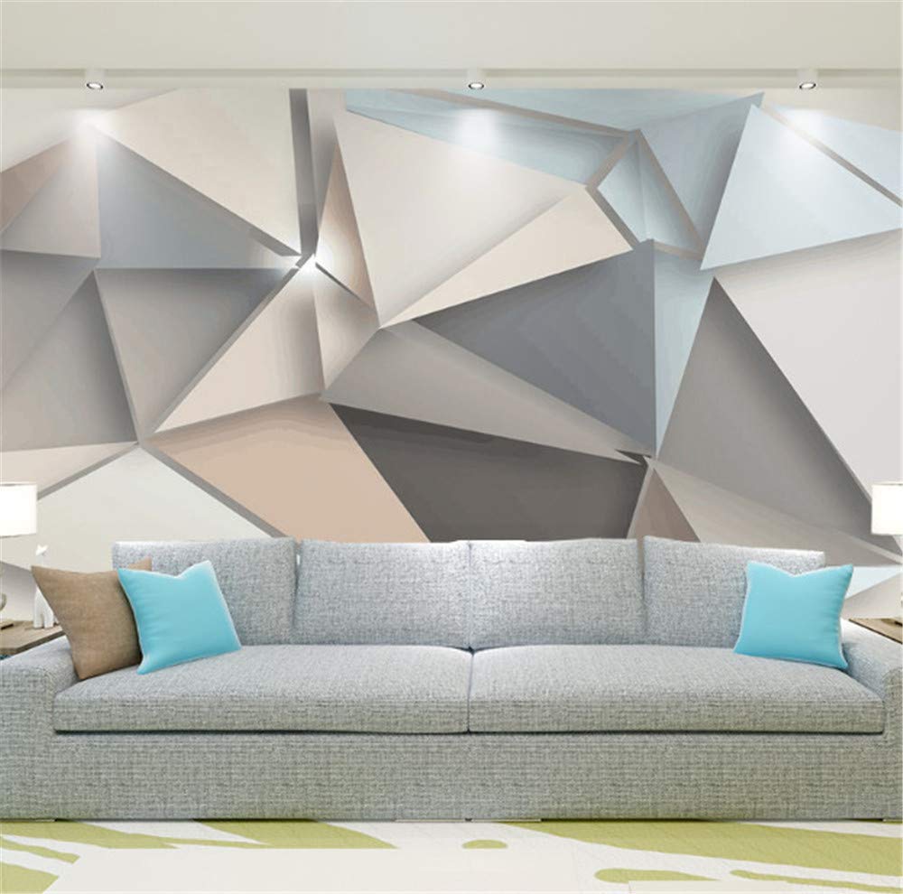 3D Modern TV Background Living Room Bedroom Abstract Art Wall Mural Geometric Wall Covering Wallpaper,350x245 cm (137.8 by 96.5 in)