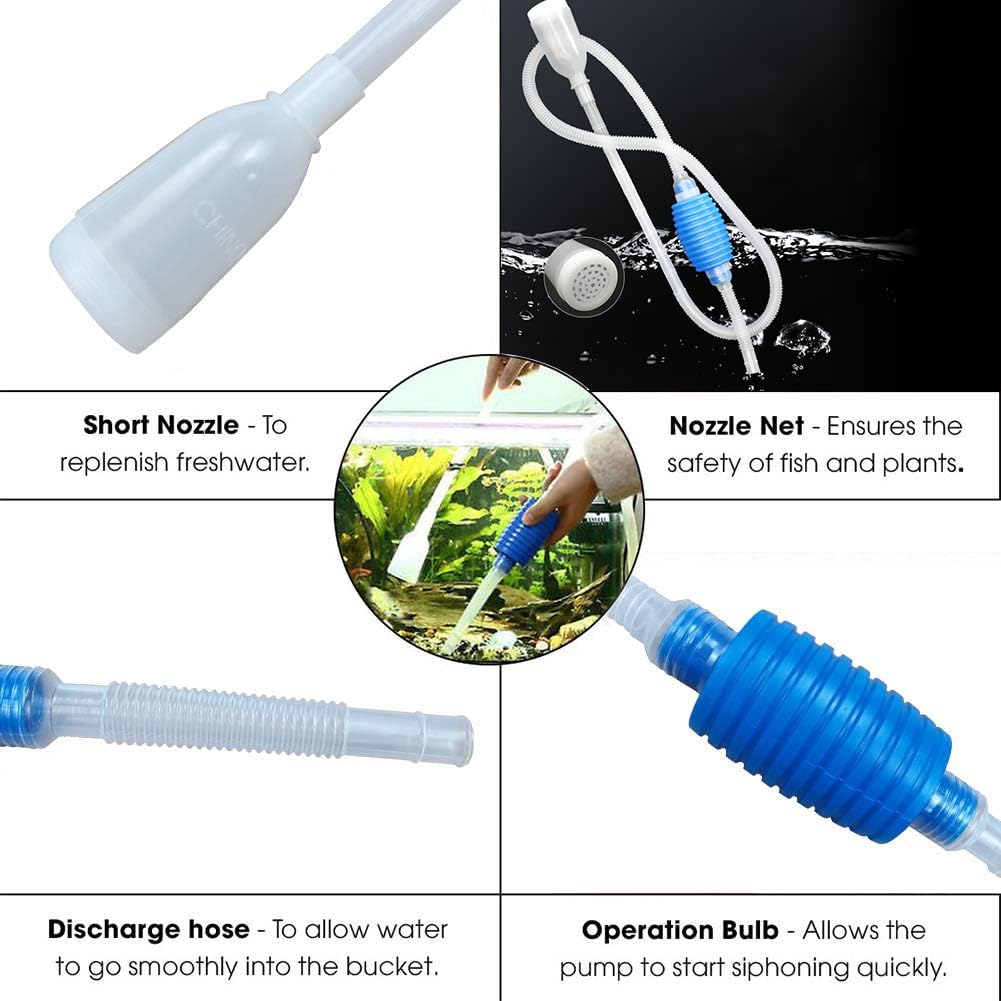 Sifone Per Pulizia Acquario - Aspiraghiaia Con Pompa Manuale, Per Cambio Acqua E Manutenzione - Foto 6