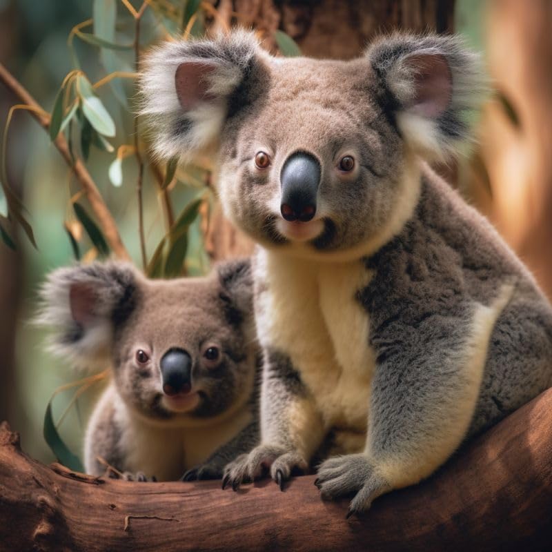 Koala Bear & Baby 11ct Counted Cross Stitch Stamped Pre Printed Cross Stitch Embroidery Kits for Adults Starter DIY Embroidery Needlework Kit with Patterns 50×50cm(w-r185)