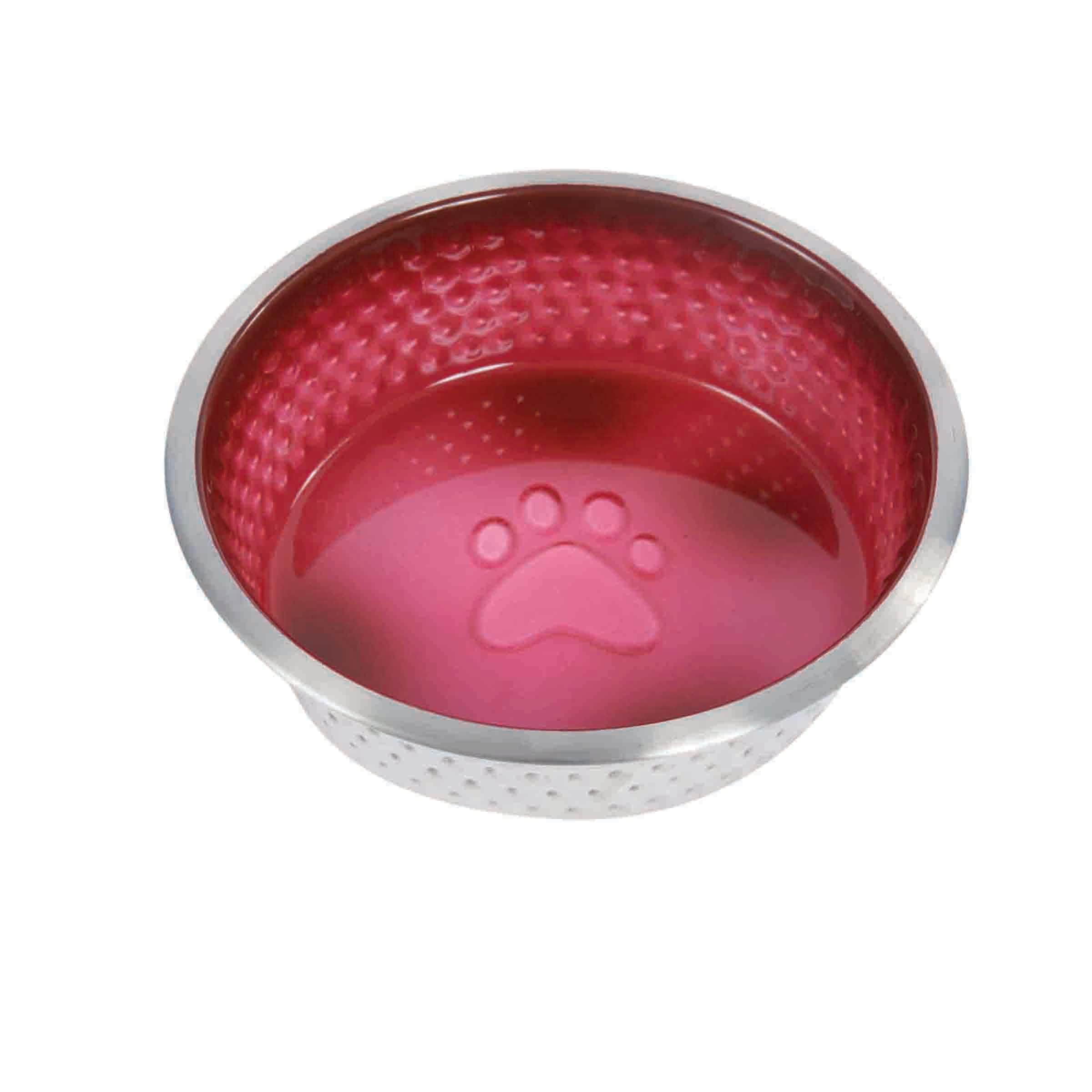 WeatherBeeta Non-Slip Stainless Steel Shade Dog Bowl, Magenta, 16.5cm