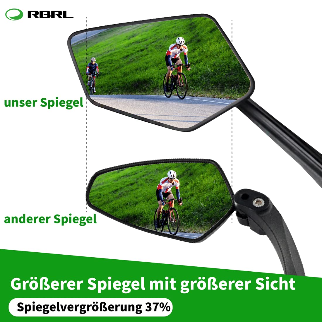 Specchietto Mtb Specchietto Retrovisore Bici Esteso - Regolabile Per Mountain Bike E E-Bike (Nero Sinistro) Specchio Mountain Bike Regolabile