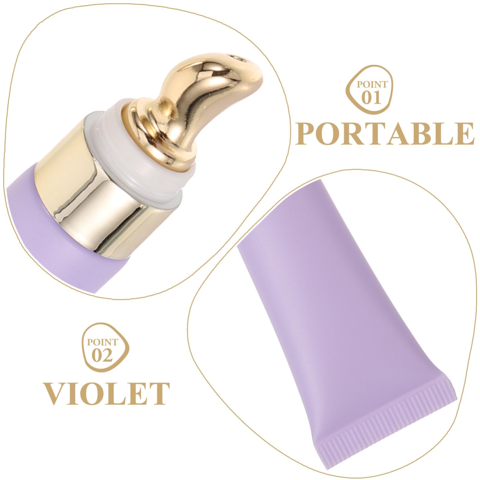 Beaupretty 20Ml Eye Cream Tube with Zinc Alloy Massage Head Refillable Frosted Purple Soft Squeeze Bottle for Skincare Serum Travel Container - Image 2