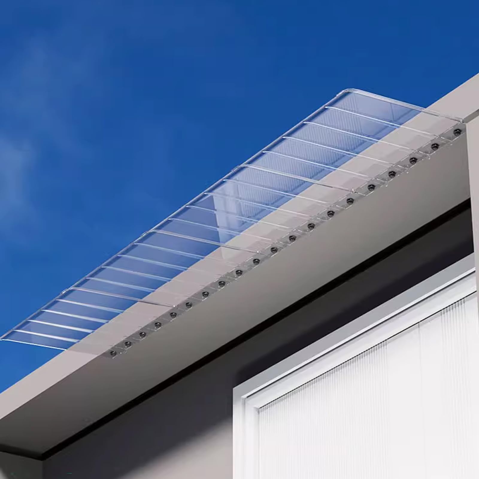 Durable Rain Shelter Cover,Curved Window Door Canopy Rain Awning,Polycarbonate Cover Transparent Window Garden Canopy Patio Porch Shelter,40/50cm Width Optional,Roofing Canopies (50x80cm/20"x32")