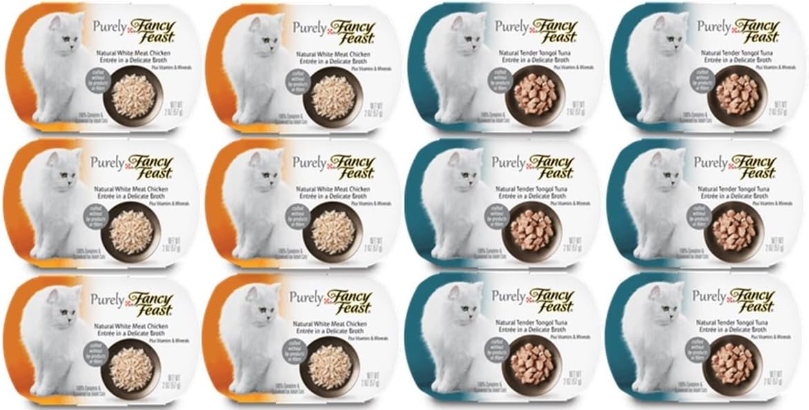 Purely Fancy Feast Natural Wet Cat Foods, Variety Pack, 2