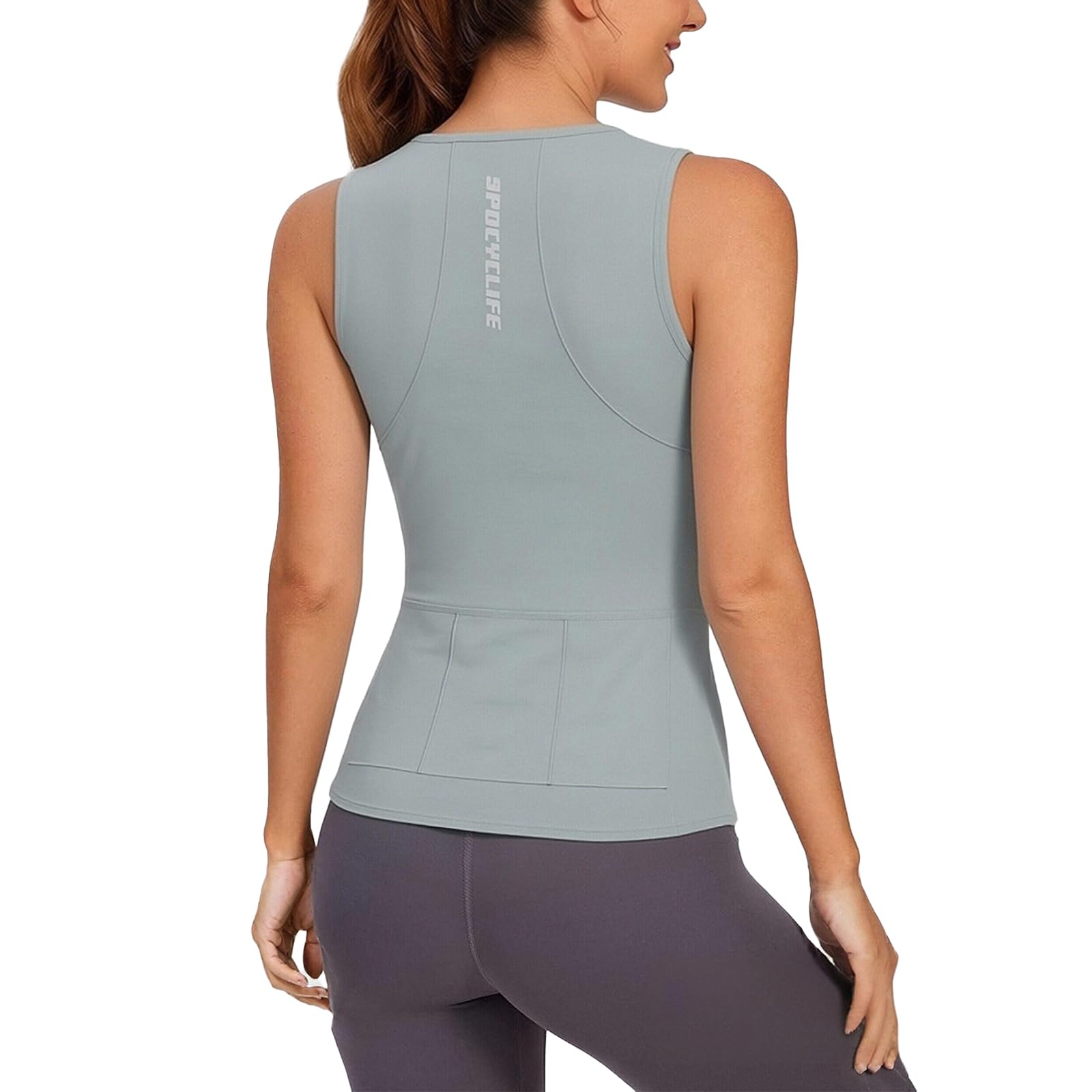 spocyclife Radtrikot Damen Ärmellos/Kurzarm, Fahrradtrikot Atmungsaktiv Damen Rennrad Trikot Fahrrad Shirt Sport Shirts mit 3 Taschen Für Damen