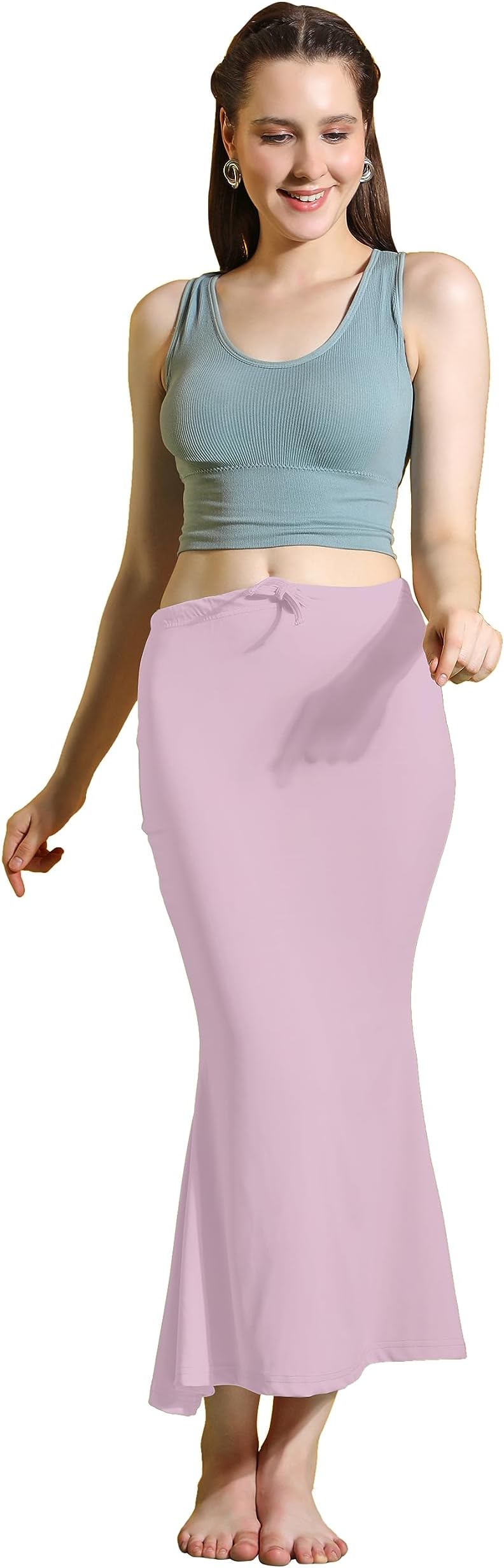 Amazon Brand - Anarva Women Cotton Blended Saree Shapewear Regular Petticoat Skirt For Saree