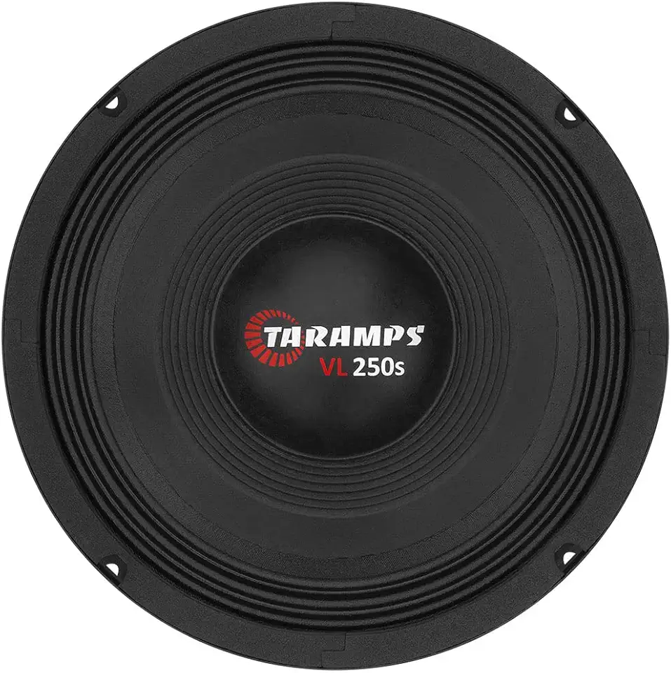 Alto falante 8 VL 250s 8 ohms 125 W RMS 8 Polegadas Taramps Som Automotivo, Preto, Pequeno