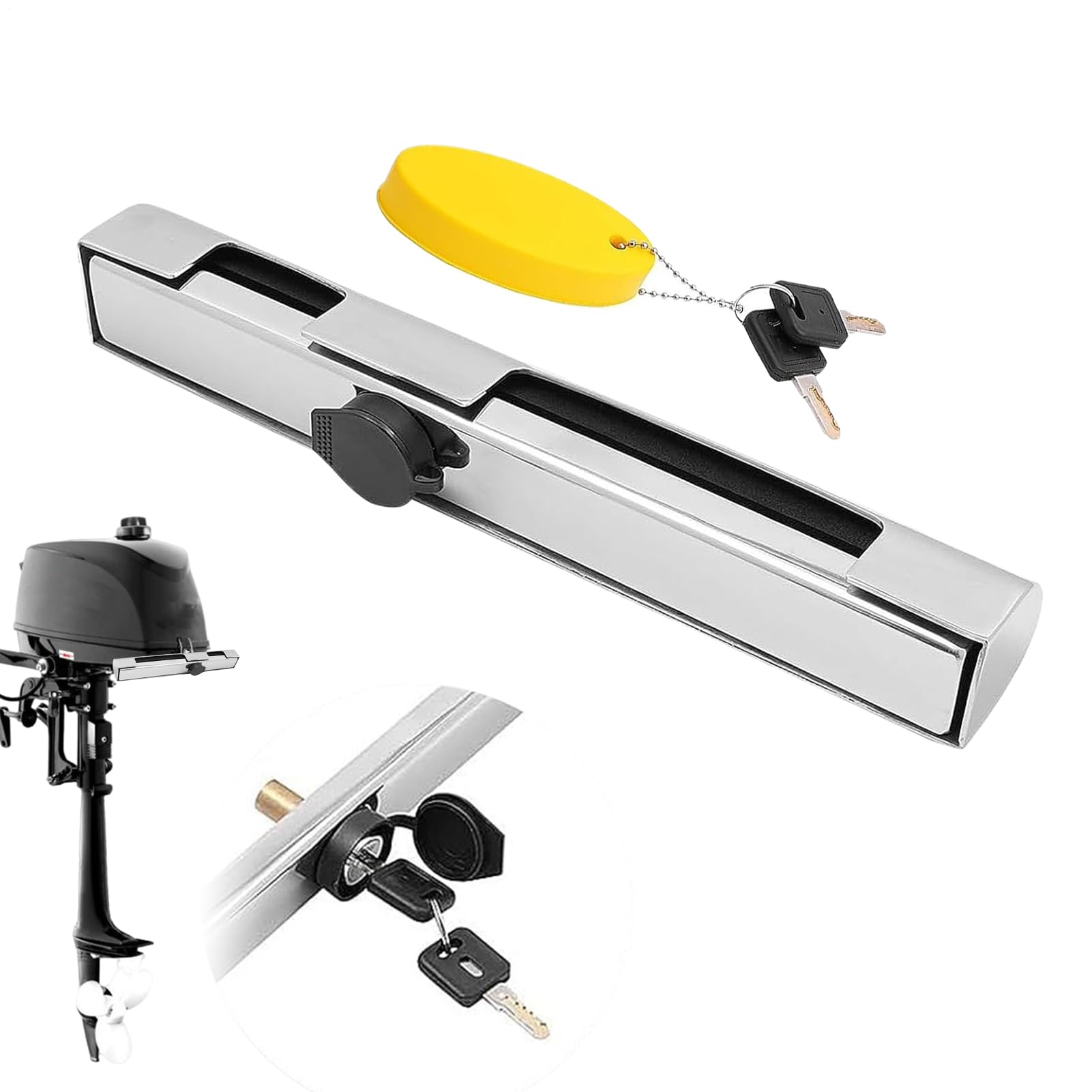 Verrou de moteur hors-bord en acier inoxydable de 21,9 x 30,4 cm réglable